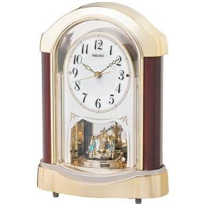 新品 セイコー 電波置き時計 回転飾り メロディ付き BY238B 濃茶マーブル SEIKO（セイコー） メロディ付き 電波置時計 回転飾り 濃茶マーブル
