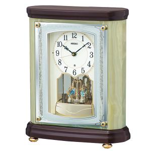 SEIKO（セイコー） メロディ付き 電波置時計 回転飾り 濃茶マーブル