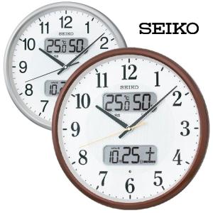 SEIKO（セイコー） 電波掛け時計 電池切れ予告機能 茶メタリック塗装