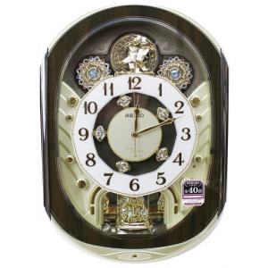 【美品】セイコー 掛け時計 からくり アイボリーマーブル RE576A 5641a901-128a-4e05-9327-