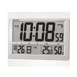 送料無料　セイコー 掛け時計 置き時計 兼用 デジタル 電波時計 温度表示 湿度表示 大型時計　SQ433S｜mokubakagu
