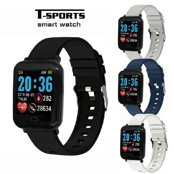 T-SPORTS ティースポーツ スマートウオッチ 腕時計【TS-SMW002】4色　時刻画面カスタ...