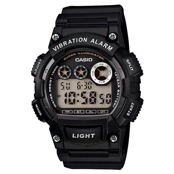 カシオ 腕時計 メンズ 振動式アラーム 10気圧防水 10年電池 デジタル ブラック W-735H-...