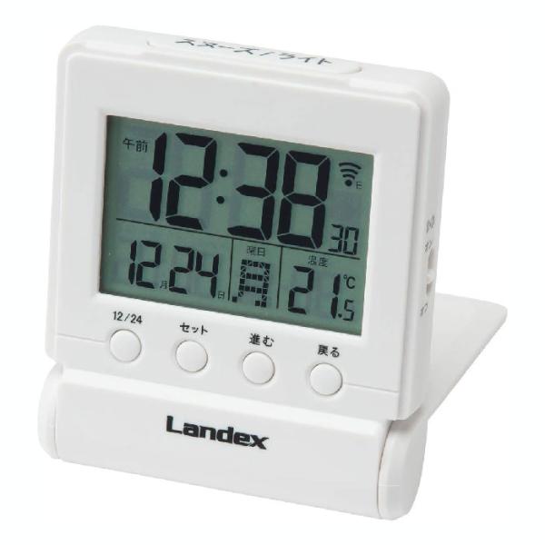 ランデックス Landex 目覚まし時計 タイムクリック 電波 デジタル 温度 日付表示 トラベルク...