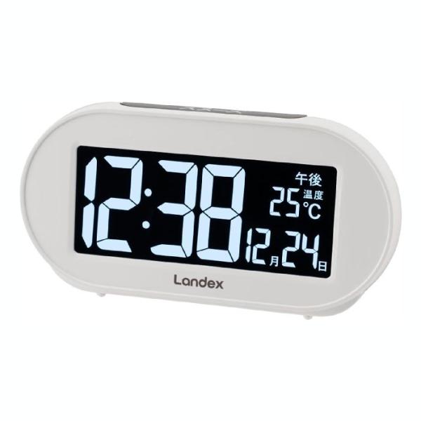 ランデックス(Landex) 目覚まし時計 USB電源式 非電波 日付表示 デジタル ホワイト YT...