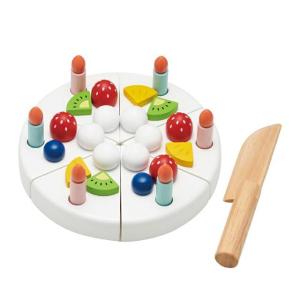 おままごと セット ケーキ 木製 木のおもちゃ ケーキ屋さん エドインター マイフレッシュフルーツケーキ プレート特典付き