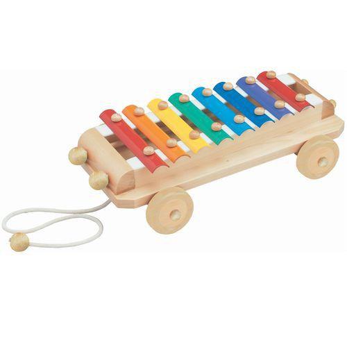 シロフォンカー 鉄琴 おもちゃ 楽器 プルトイ 木製 出産祝い 1歳 2歳 誕生日 プレゼント