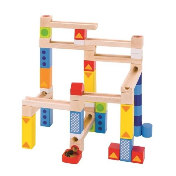 ビー玉 転がし おもちゃ 積み木 木製 迷路 知育玩具 5歳 マーブルランコンストラクション