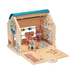 2階建て人形の家 小（完成品）」ドールハウス 木製玩具 ドライ