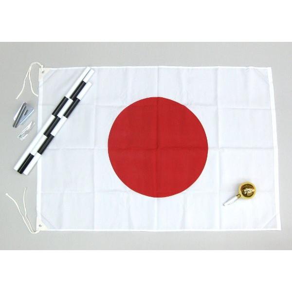 日の丸 家庭用日本国旗セット （旗70X100cm・棒・球・棒受金具）