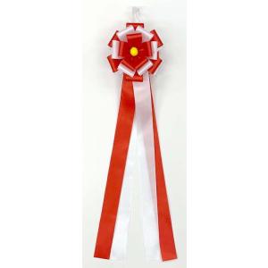 式典テープカット用リボン 花両面付き 直径13.5cm