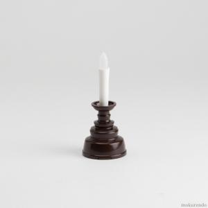 安心のろうそくミニ　茶（ブラウン）電池付・さらに予備電池付