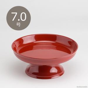 供物台 菓子台 幅45cm 木製 お供え コンフォート皿 札幌市東区 新道東店 仏具 丸供物台 朱色 4寸(供物皿 御供台 丸形 仏壇用 国産品 お菓子
