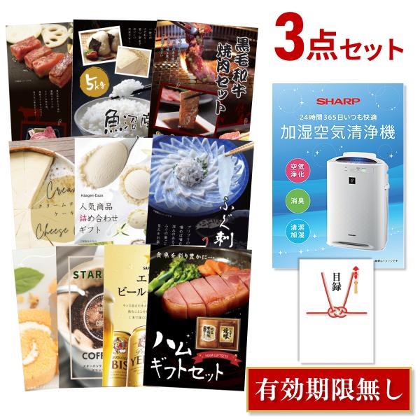 景品セット ビンゴ 二次会 シャープ 空気清浄機 SHARP 選べる豪華グルメ3点 目録 A3パネル...