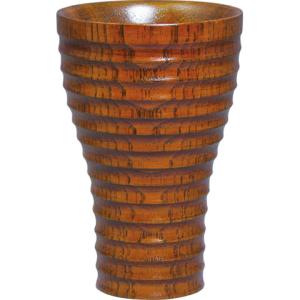 木製ロクロ目カップ 大 直径9.5cmｘ高さ14.5cm｜mokuseihiny