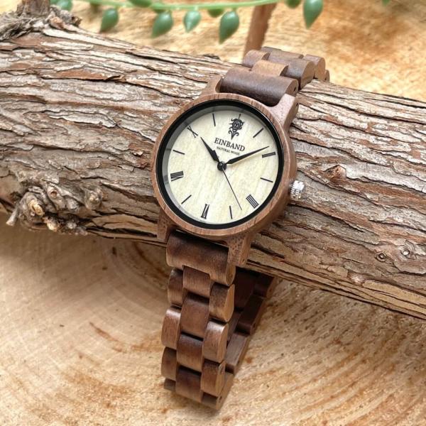 Reise Walnut 木製 腕時計 32mm EINBAND アインバンド クルミ レディース ...