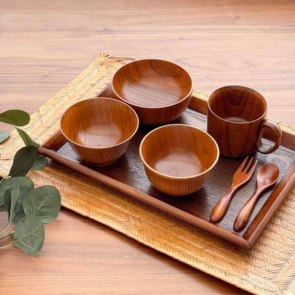 ナツメの木のベビー食器セット 天然木 子供食器セット ギフトボックス ベビー食器 ベビー食器セット ...