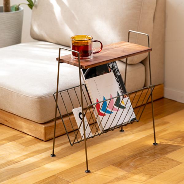 サイドテーブル おしゃれ アンティーク ナイトテーブル スリム マガジンラック シンプル コンパクト...