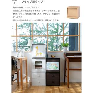 キューブボックス フラップ扉 引き出し ガラス...の詳細画像4