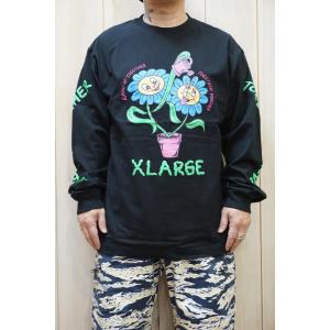 XLARGE エクストララージ 101223011041 GROW UP L/S TEE XLARGE ロングスリーブTシャツ BLACK 正規通販 メンズ レディース｜molotovcocktail7010