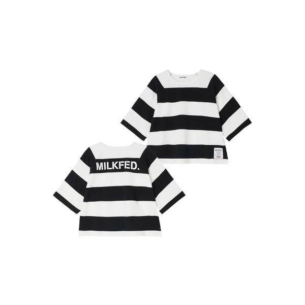 MILKFED. ミルクフェド 103232013017 BACK LOGO STRIPED TOP...