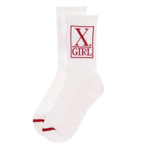 X-girl エックスガール 105232054014 SQUARE LOGO RIB SOCKS ...