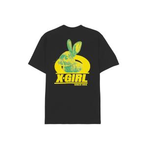 X-girl エックスガール 105241011022 TWO TONE RABBIT S/S TEE X-girl Tシャツ BLACK 正規通