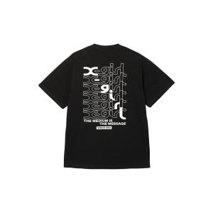 X-girl エックスガール 105242011015 STEP MILLS LOGO S/S TEE Tシャツ BLACK 正規通販 レディース