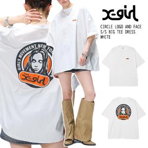 X-girl エックスガール 105262041013 CIRCLE LOGO AND FACE S/S BIG TEE DRESS Tシャツワン