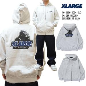 XLARGE エクストララージ 101263012004 OLD OG ZIP HOODED SWEATSHIRT ジップパーカー GRAY 正規