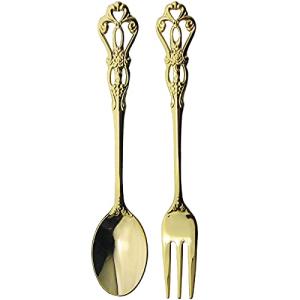 ナガオ ラセール コーヒースプーン ヒメフォーク ゴールドメッキ 2本セット 日本製