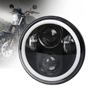 Seuya 5.75インチハーレー led ヘッドライト DRLイカリング付き Hi/Lo切り替え ダイナローライダー スポーツスター 883ヘッドラ