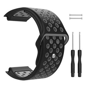 TiMOVO ガーミン Garimin Vivoactive J HR バンド 交換ベルト 腕時計ストラップ シリコン穴留め式 通気穴 柔らかい 軽量