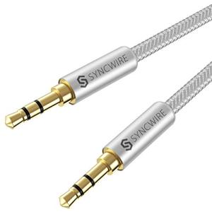 Syncwire オーディオケーブル 高耐久ナイロン auxケーブル 3.5mmステレオミニプラグ ヘッドホンケーブル スピーカー/車/iPhone/