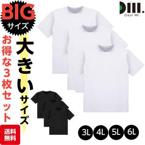 半袖 Tシャツ Dear Mr. BIGサイズ 大きいサイズ メンズ 3L 4L 5L 6L 無地 6.4オンス 3枚 綿100％ 下着 肌着 インナー オールシーズン