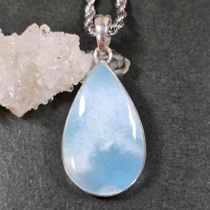 ラリマー ペンダントドミニカ産 オーバル ペンダント トップ クラウン