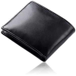 MURA ゴートレザー メンズ 二つ折り財布 ブラック