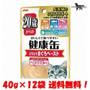 アイシア 健康缶パウチ 20歳からのとろとろまぐろペースト 40g×12袋 送料無料（ポスト投函便）｜momo-tail