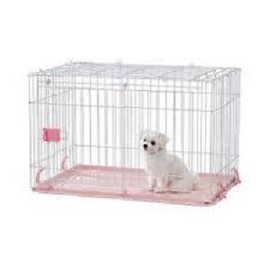 マルカン IINA ケージ ピンク 美品 子犬～中型 イイナ(IINA) ドッグルーム ピンク (同梱不可・送料無料）沖縄・離島