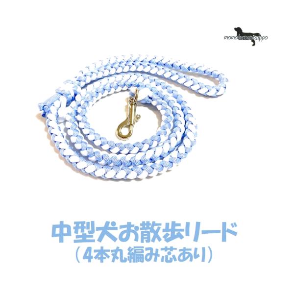 PARACORD LEAD パラシュートコード お散歩リード カラー：G クリームホワイト・アクアブ...