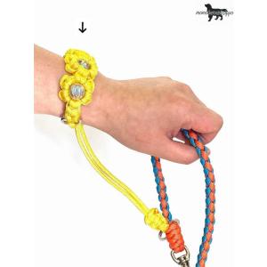 PARACORD LEASH パラシュートコード リーシュ（フラワー）すっぽ抜け防止！サブリード カラー：G イエロー 送料無料（ポスト投函便）｜momo-tail