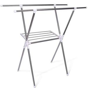 高耐荷重 洗濯物干しスタンド 室内 屋外 ベランダ用 - DURA DRY ステンレス製 防錆 耐荷重60KG X型タイプ 幅940~146