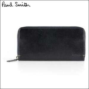 ポールスミス PCステインカーフ 長財布 ネイビー Paul Smith ラッピング無料｜momoco-01