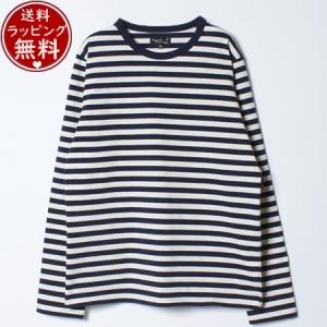 アニエスべー agnes b Tシャツ TS ボーダーTシャツ ホワイト×ネイビー サイズ3(XL)｜momoco-01