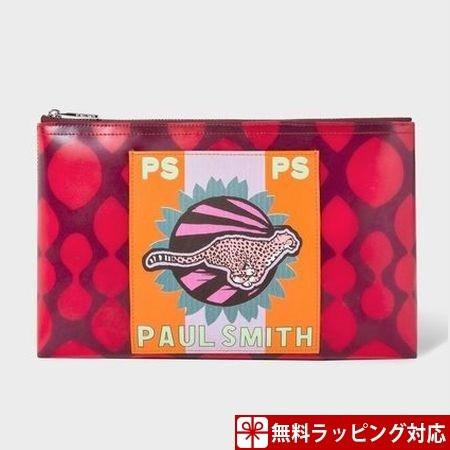 ポールスミス ポーチ レディース Live Faster ジップポーチ レッド Paul Smith