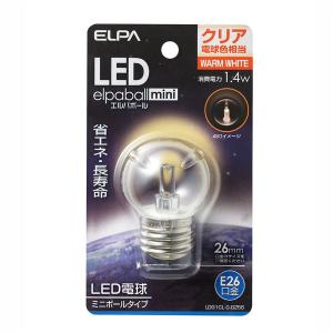 （まとめ） ELPA LED装飾電球 ミニボール球形 E26 G40 クリア電球色 LDG1CL-G-G256 〔×5セット〕｜momoda