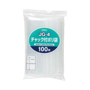 (まとめ) ジャパックス チャック付ポリ袋 ヨコ240×タテ340×厚み0.04mm JG-4 1パック(100枚) 〔×5セット〕｜momoda