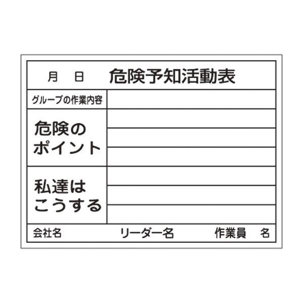 危険予知活動黒板〈ホワイトボード〉 危険予知活動表 グループの作業内容 危険のポイント 私達はこうす...