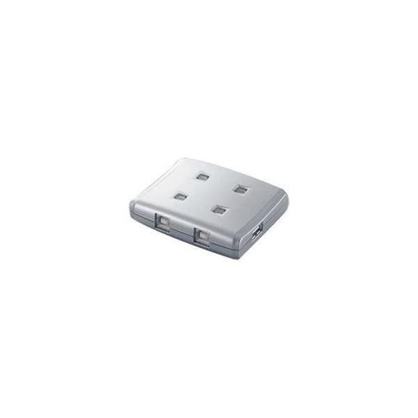 (まとめ）エレコム USB2.0対応切替器 4回路 USS2-W4 1台〔×3セット〕