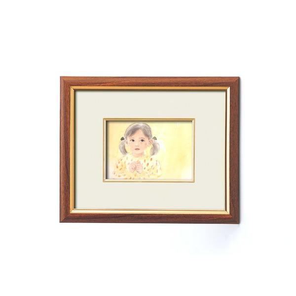 スタンド式フレーム 壁掛け可能 少女絵ハガキ 額装 おおた慶文 絵画額（1500） つぶらなひとみ